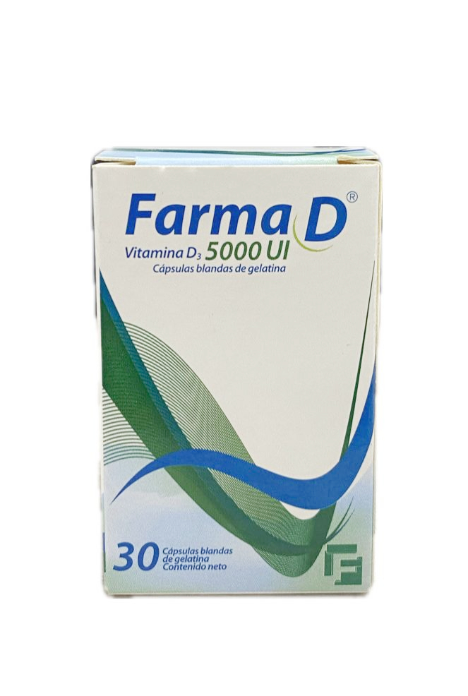 FARMA D VITAMINA D3 5000 UI FRASCO X 30 CAPSULAS BLANDAS 