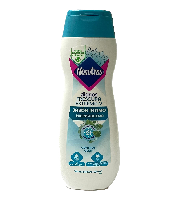 JABON INTIMO NOSOTRAS HIERBABUENA FRESCURA EXTREMA FRASCO X 200 ML