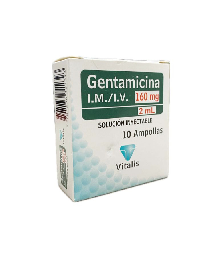GENTAMICINA 160MG/2ML CAJA X 10 AMPOLLAS VITALIS