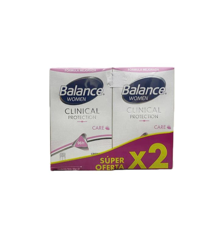 2 DESODORANTE BALANCE WOMEN CLINICAL PROTECTION X 50 G C/U
