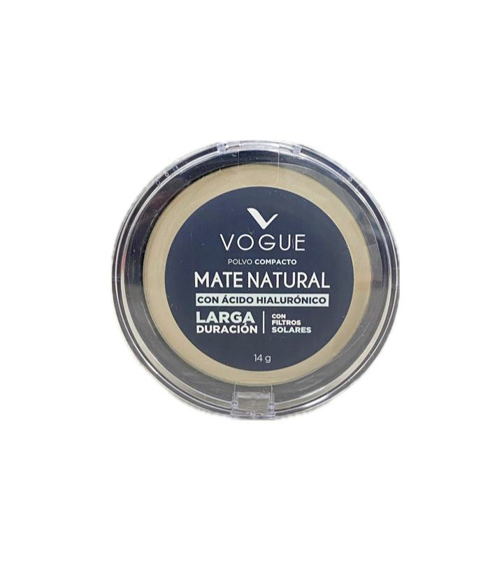 POLVO COMPACTO VOGUE MATE NATURAL TRIGUEÑO X 14 G