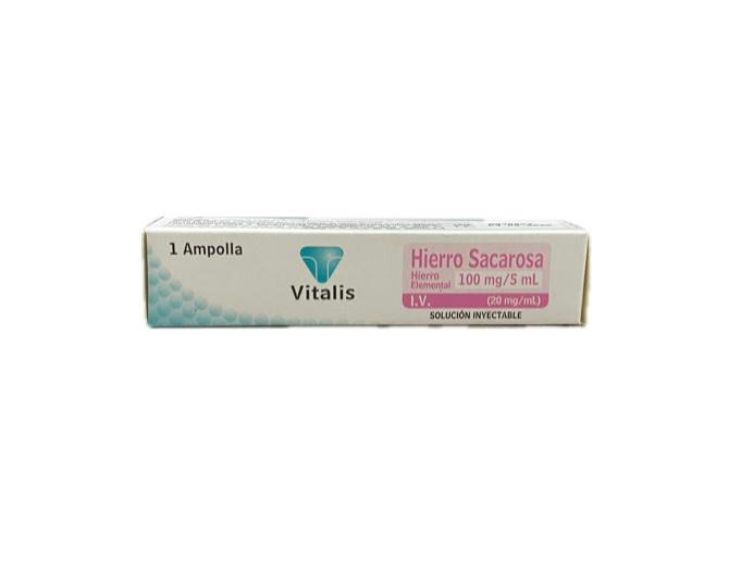 HIERRO SACAROSA 100MG/5ML CAJA X 1 AMPOLLA VITALIS 