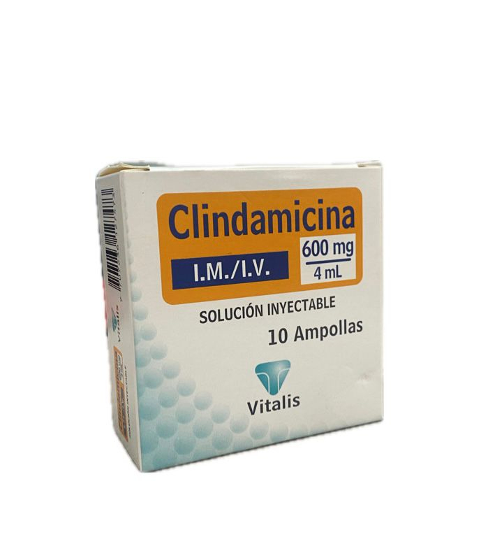 CLINDAMICINA 600MG/4ML CAJA X 10 AMPOLLAS VITALIS 