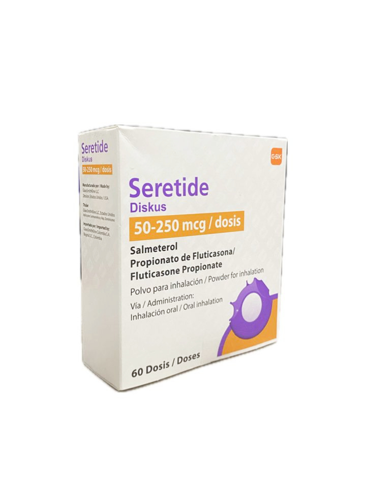 SERETIDE DISKUS 50-250 MCG POLVO PARA INHALACION X 60 DOSIS