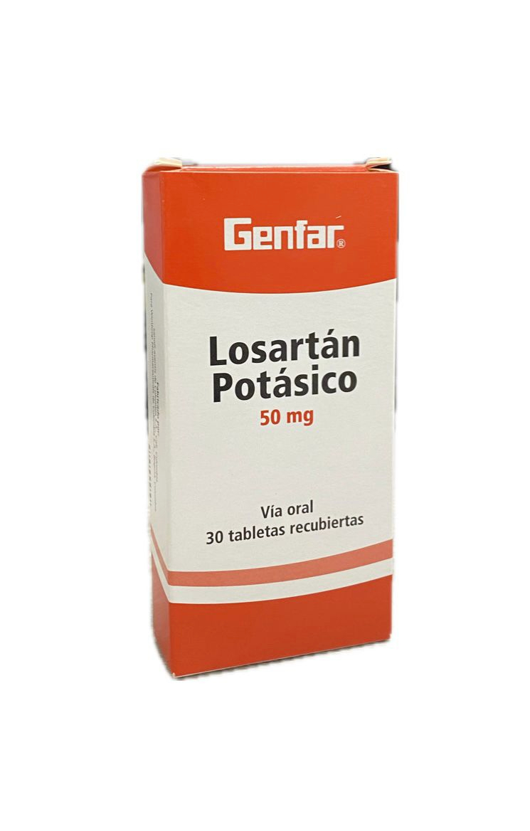 LOSARTAN 50 MG CAJA X 30 TABLETAS GENFAR 