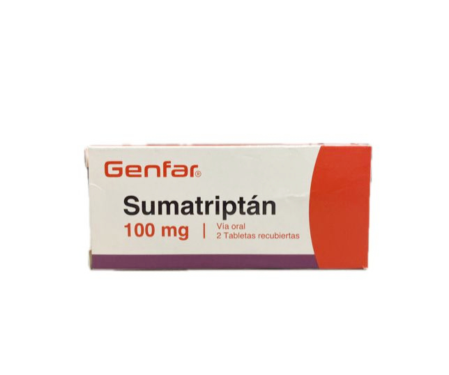 SUMATRIPTAN 100 MG CAJA X 2 TABLETAS GENFAR