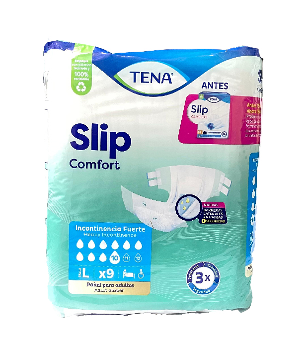PAÑALES TENA SLIP COMFORT CLASICO  BOLSA 9 X UNDS