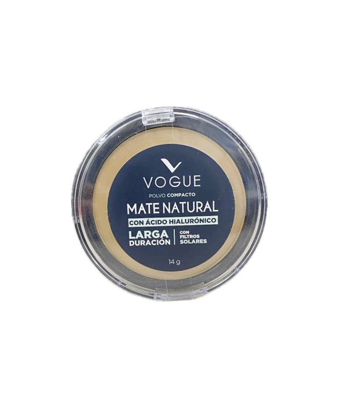 POLVO COMPACTO VOGUE MATE NATURAL MORENO X 14 G 