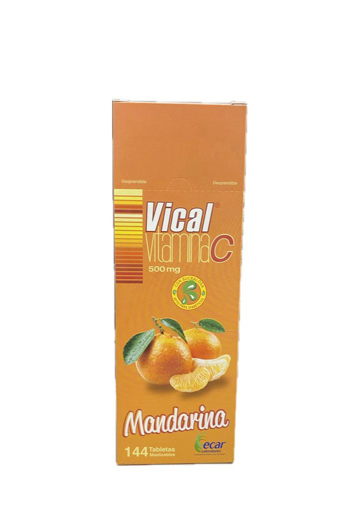 VITAMINA C 500 MG VICAL MANDARINA CAJA X 144 TABLETAS MASTICABLES 