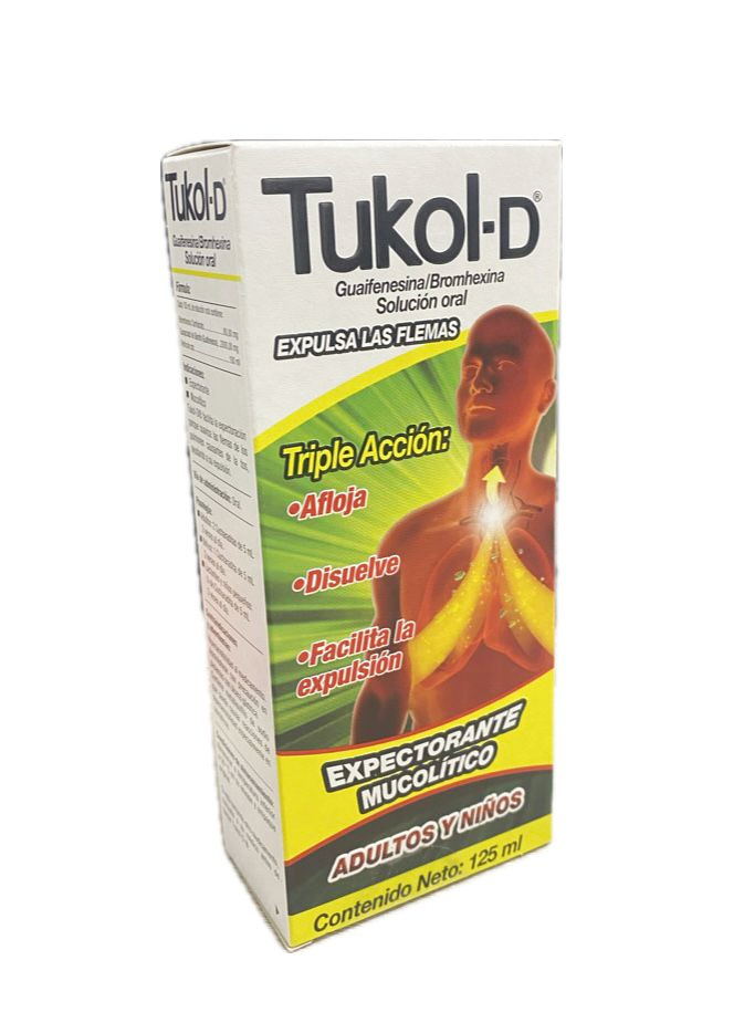TUKOL-D EXPECTORANTE MUCOLITICO ADULTOS Y NIÑOS FRASCO X 125 ML