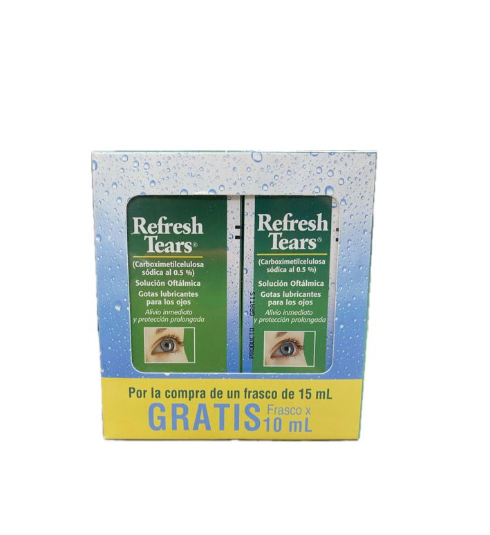 REFRESH TEARS 0.5% GOTAS LUBRICANTES FRASCO X 15 ML GRATIS FRASCO X 10 ML