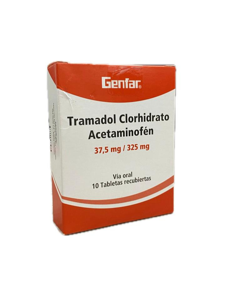 TRAMADOL+ACETAMINOFEN 37.5 MG/325MG CAJA X 10 TABLETAS GENFAR