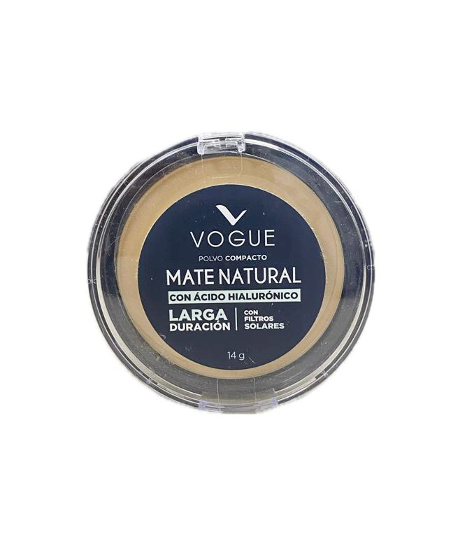 POLVO COMPACTO VOGUE MATE NATURAL TROPICO X 14 G
