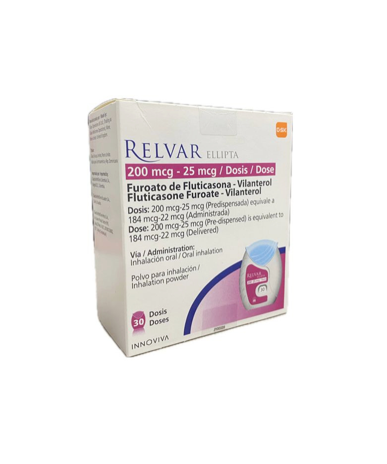 RELVAR 200MCG/25MCG POLVO PARA INHALACION X 30 DOSIS