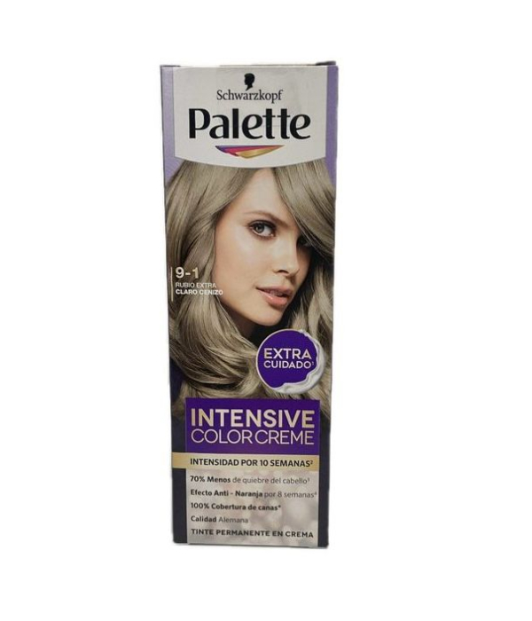 TINTURA PALETTE  9-1 RUBIO EXTRA CLARO CENIZO TUBO X 50 ML