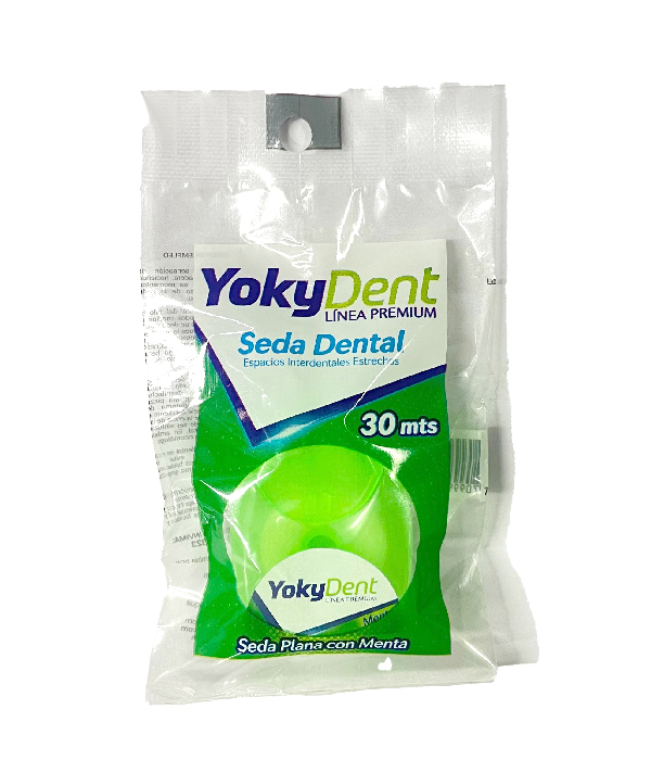 SEDA DENTAL YOKY CON CERA SABOR A  MENTA X 30 METROS
