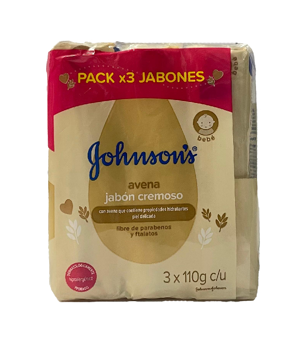 JABON BARRA JOHNSONS BABY AVENA TRIPACK X 330 GR 