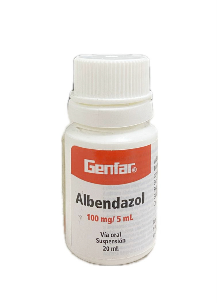 ALBENDAZOL SUSPENSION 100 MG FRASCO X 20 ML GENFAR