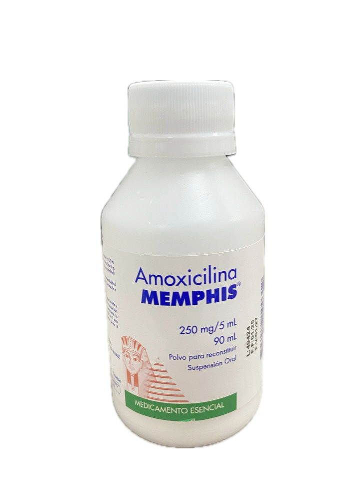AMOXICILINA SUSPENSION 250MG/5ML FRASCO X 90 ML MEMPHIS
