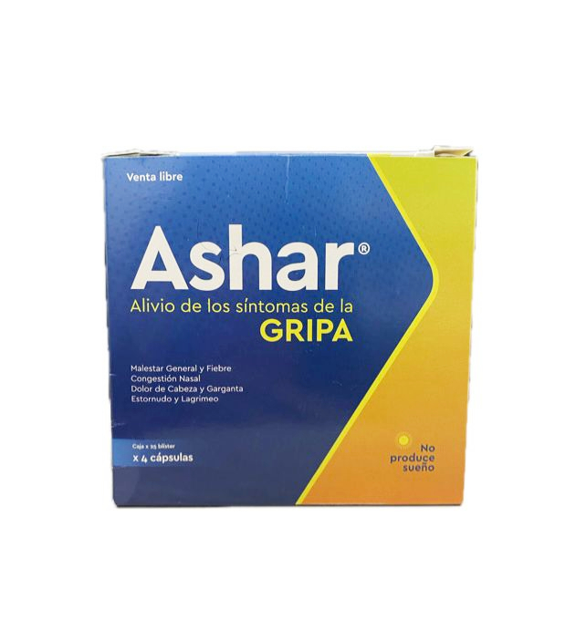 ASHAR GRIPA CAJA CON 25 BLISTER X 4 CAPSULAS C/U