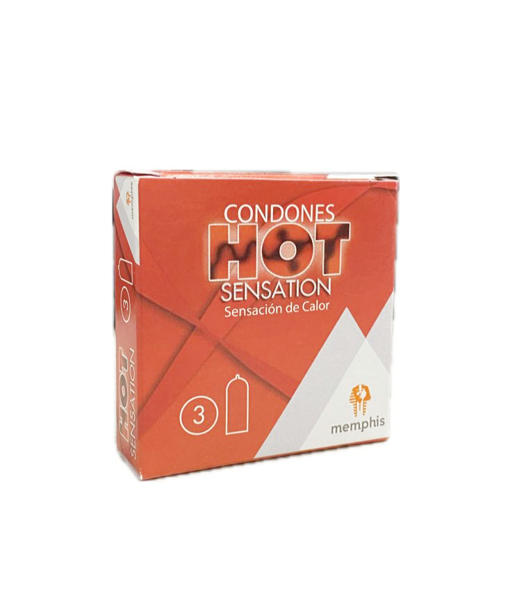 CONDONES HOT SENSATION CAJA X 3 UNDS 