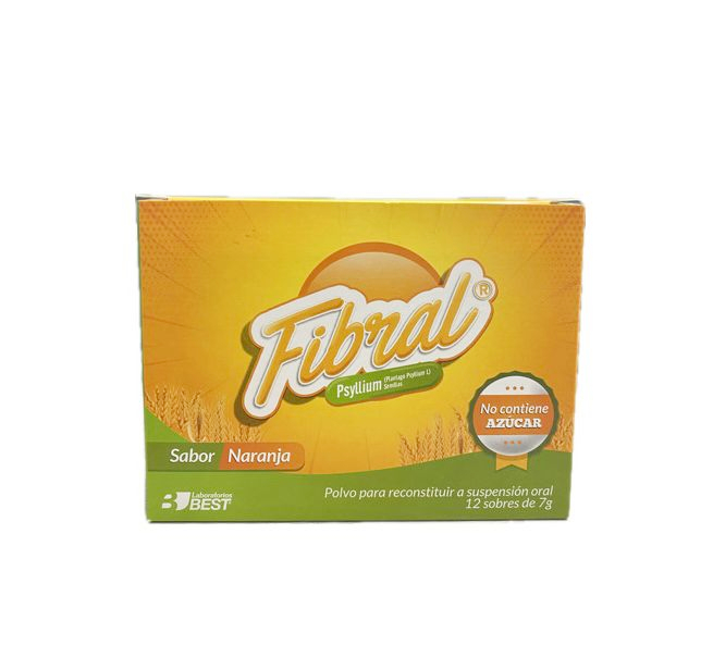 FIBRAL POLVO ORAL SABOR NARANJA CAJA X 12 SOBRES 