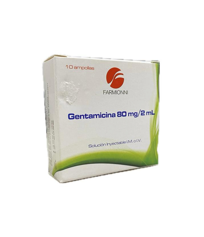 GENTAMICINA 80MG/2ML CAJA X 10 AMPOLLAS FARMIONI 