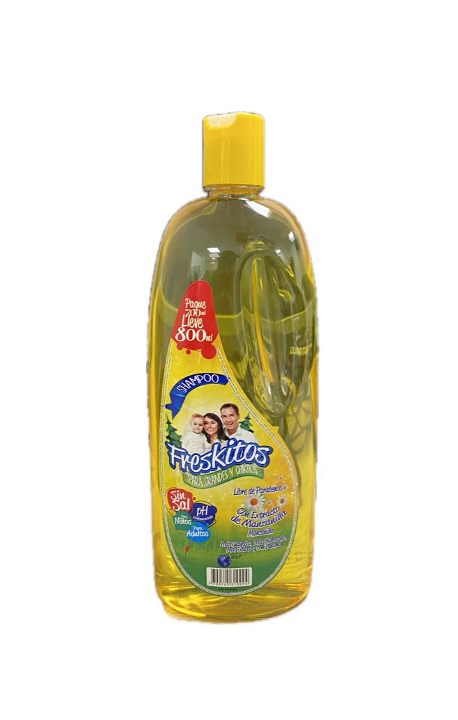 SHAMPOO FRESKITOS CON EXTRACTO DE MAZANILLA FRASCO X 800 ML