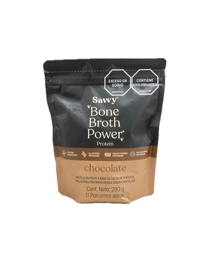 BONE BROTH POWER PROTEIN CHOCOLATE DOYPACK X 280 G SAVVY