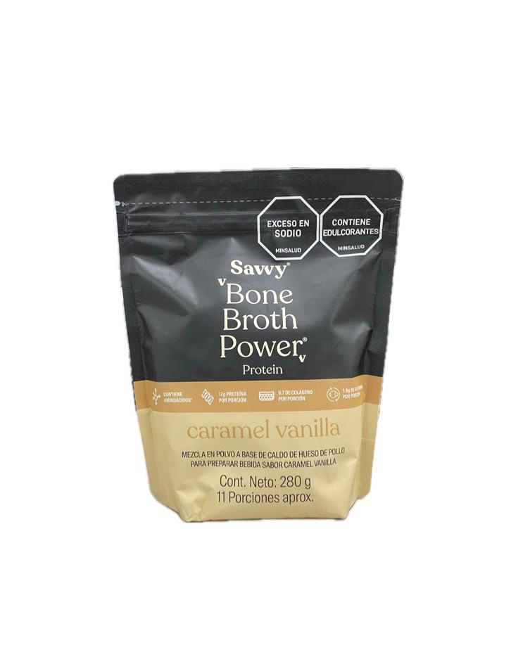 BONE BROTH POWER PROTEIN CARAMEL VANILLA DOYPACK X 280 G SAVVY