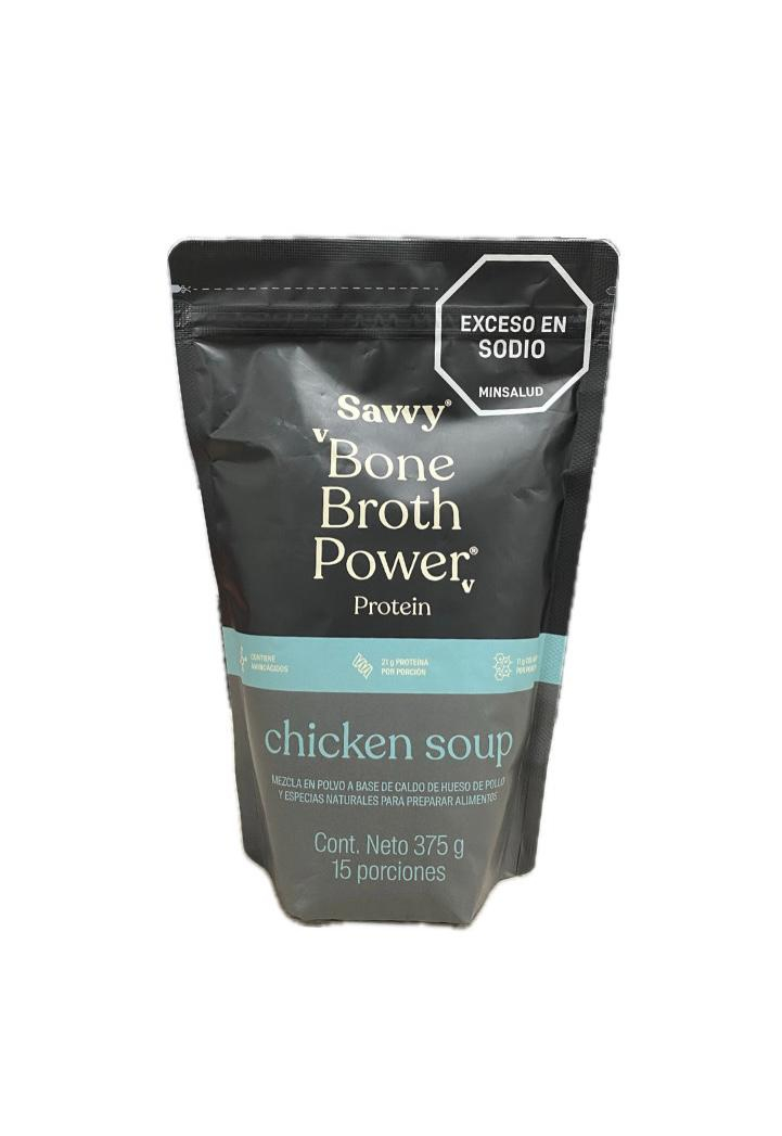 BONE BROTH POWER PROTEIN CHICKEN SOUP DOYPACK X 375 G SAVVY