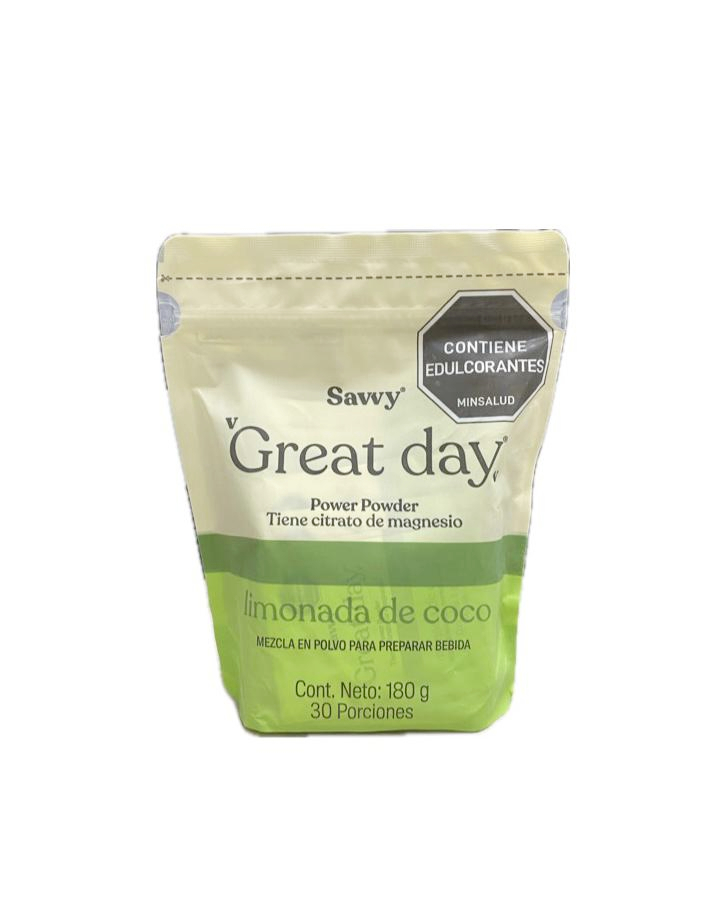GREAT DAY POWER POWDER LIMONADA DE COCO DOYPACK X 180 G SAVVY