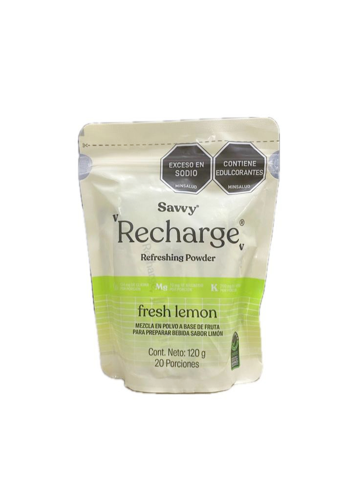 RECHARGE REFRESHING POWDER FRESH LEMON DOYPACK X 120 G SAVVY
