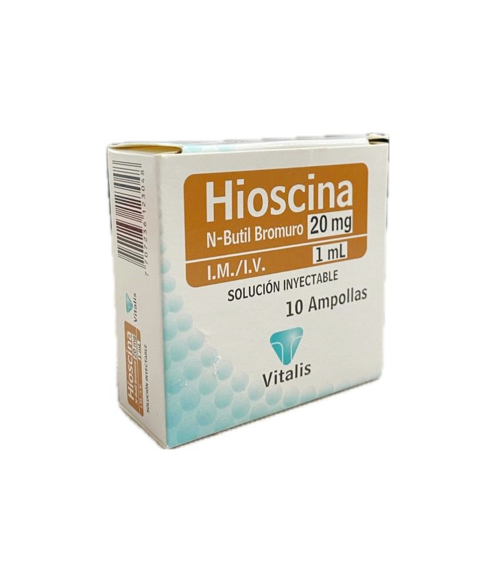 HIOSCINA 20 MG/1ML CAJA X 10 AMPOLLAS VITALIS 