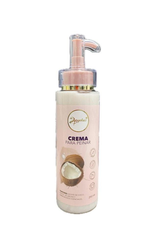 CREMA PARA PEINAR ACEITE DE COCO Y ARGAN ANYELUZ FRASCO X 250 ML 
