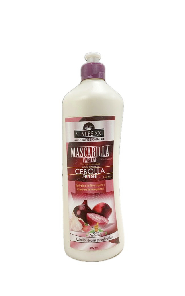 MASCARILLA CAPILAR STYLE XXI CEBOLLA Y AJO FRASCO X 500 ML 