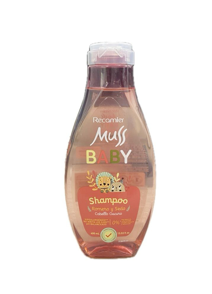 SHAMPOO MUSS BABY MANZANILLA Y SEDA CABELLO CLARO FRASCO X 400 ML 