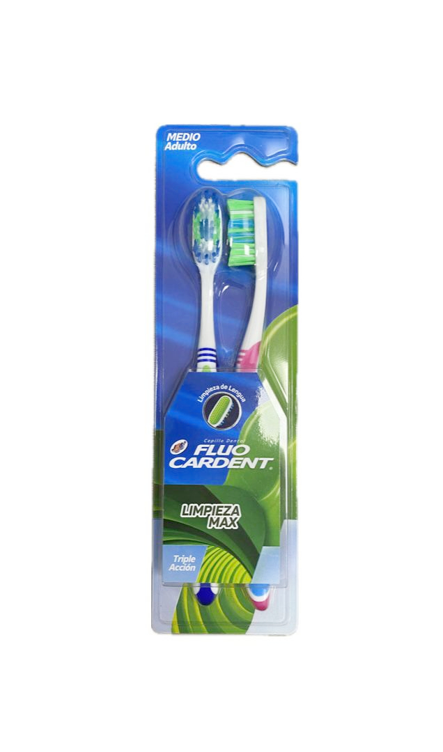 CEPILLO FLUO CARDENT MEDIO ADULTO CAJA X 2 UNDS
