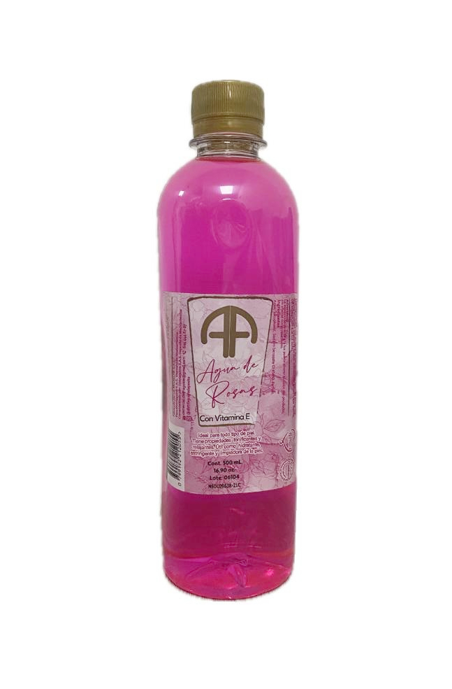 AGUA DE ROSA CON VITAMINA E FRASCO X 500 ML 