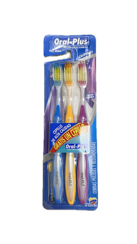 CEPILLO ORAL PLUS TEXTURA MEDIA CAJA X 3 UNDS
