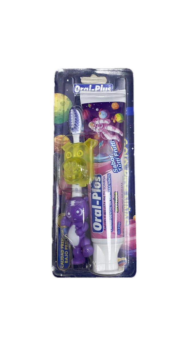KIT NIÑOS CEPILLO + CREMA X 70 GR + PROTECTOR ORAL PLUS