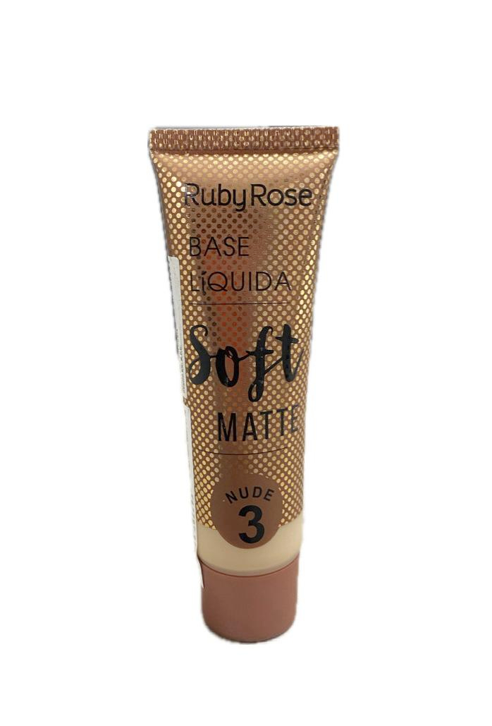 BASE LIQUIDA RUBY ROSE SOFT MATTE NUDE #3 X 29 ML