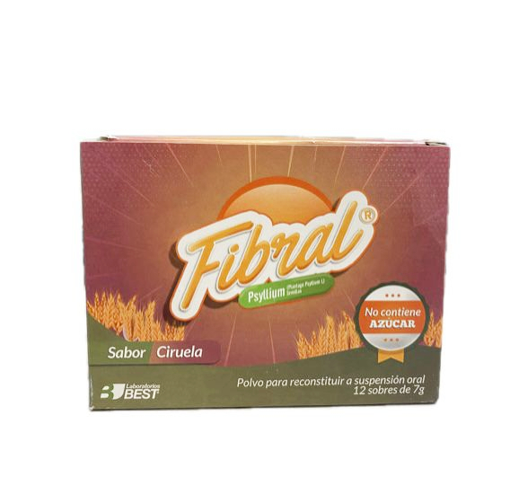 FIBRAL POLVO ORAL SABOR CIRUELA CAJA X 12 SOBRES 