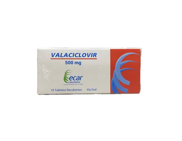 VALACICLOVIR 500 MG CAJA X 10 TABLETAS ECAR 