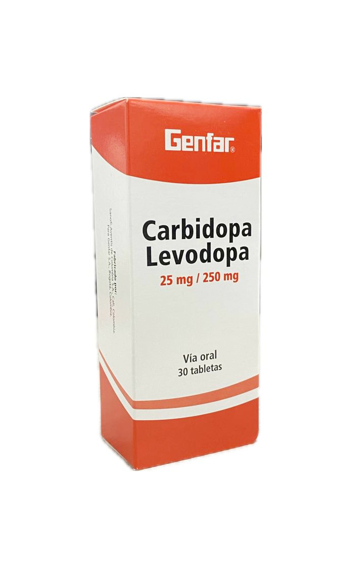 CARBIDOPA LEVODOPA 25MG/250 MG CAJA X 30 TABLETAS GENFAR