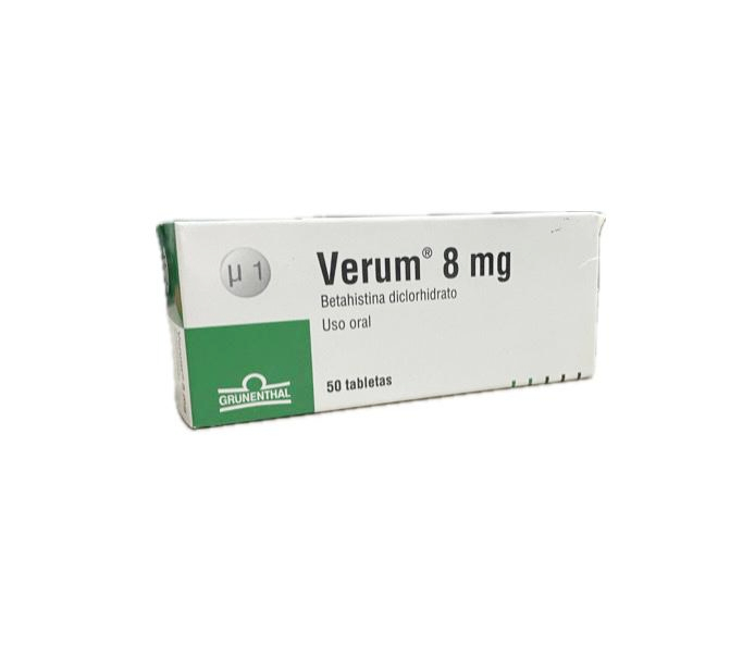 VERUM 8 MG CAJA X 50 TABLETAS 