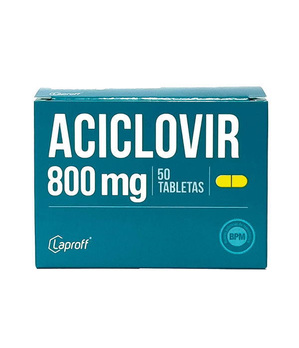 ACICLOVIR 800 MG CAJA X 50 TABLETAS LAPROFF