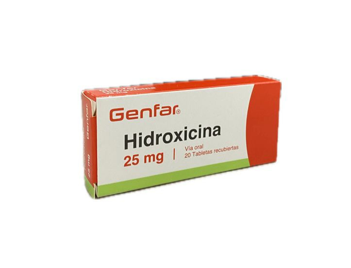 HIDROXICINA 25 MG CAJA X 20 TABLETAS GENFAR