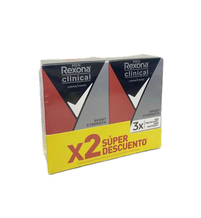 2 DESODORANTE REXONA CLINICAL SPORT CREMA FRASCO X 48 G C/U