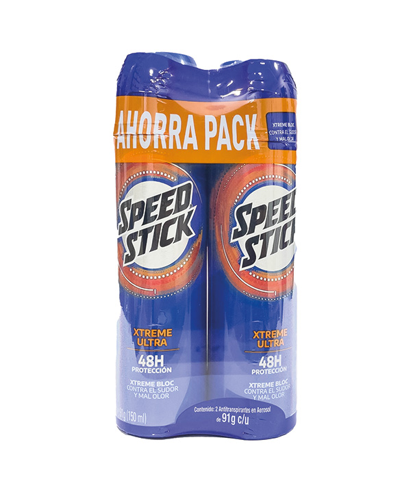 2 DESODORANTE SPEED STICK EXTREME ULTRA SPRAY FRASCO X 91 GR